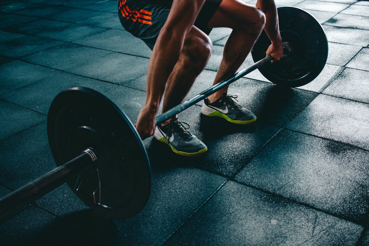Athlete training outdoors